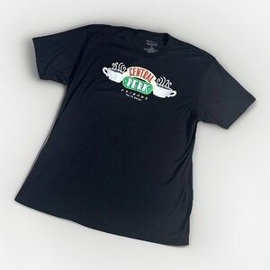 Friends TV Show Central Perk‎ Short Sleeve T-Shirt Size XL Black Logo